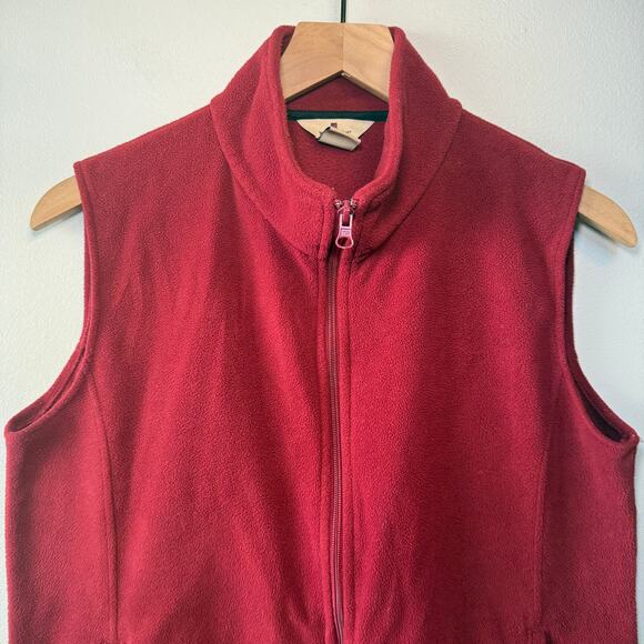 Woolrich Women's Full Zip Fleece Vest Ruby Red Size Medium - Picture 2 of 7